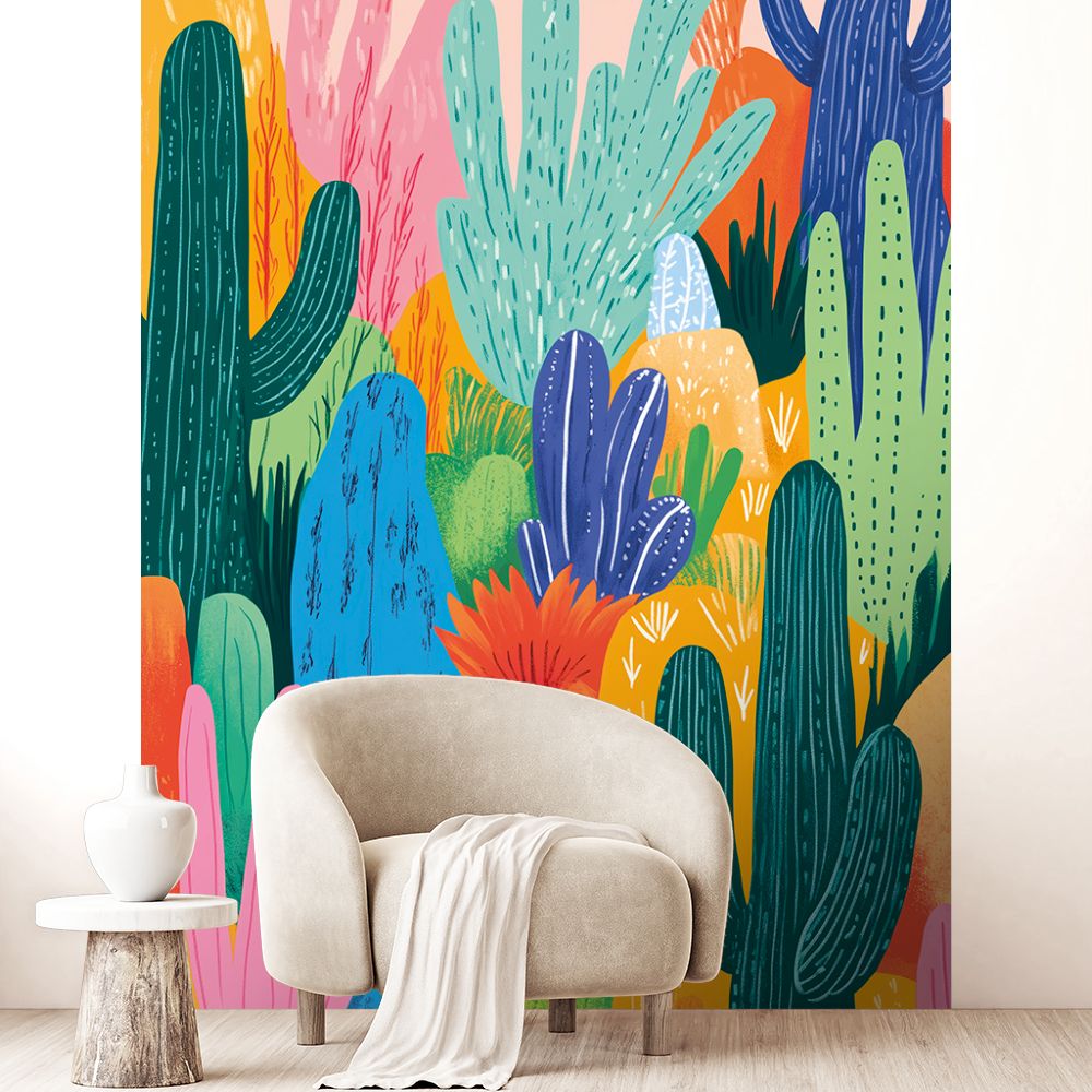 Papier peint "Paysage exotique coloré"