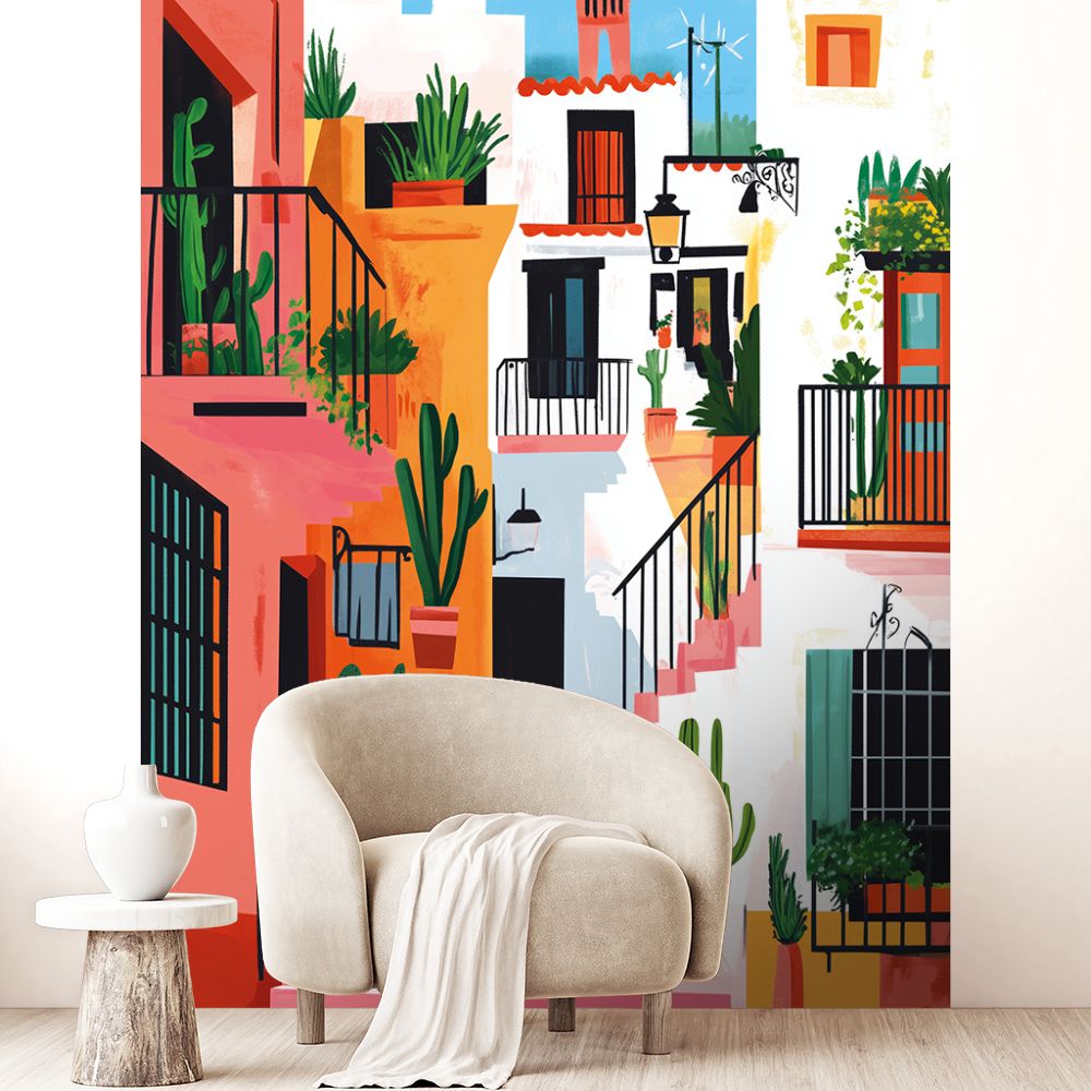 Papier peint "Décor méditerranéen charmant"