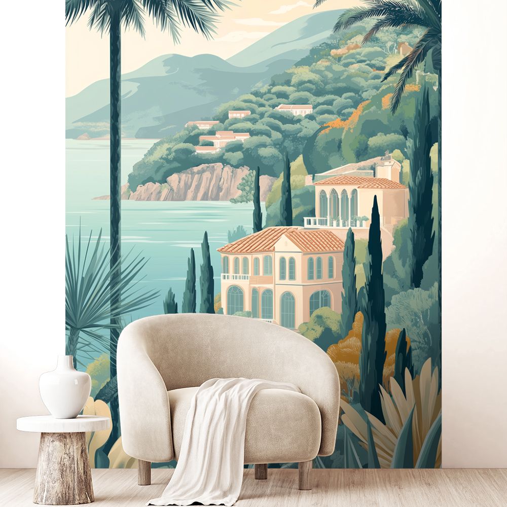 Papier peint "Villa méditerranéenne élégante"