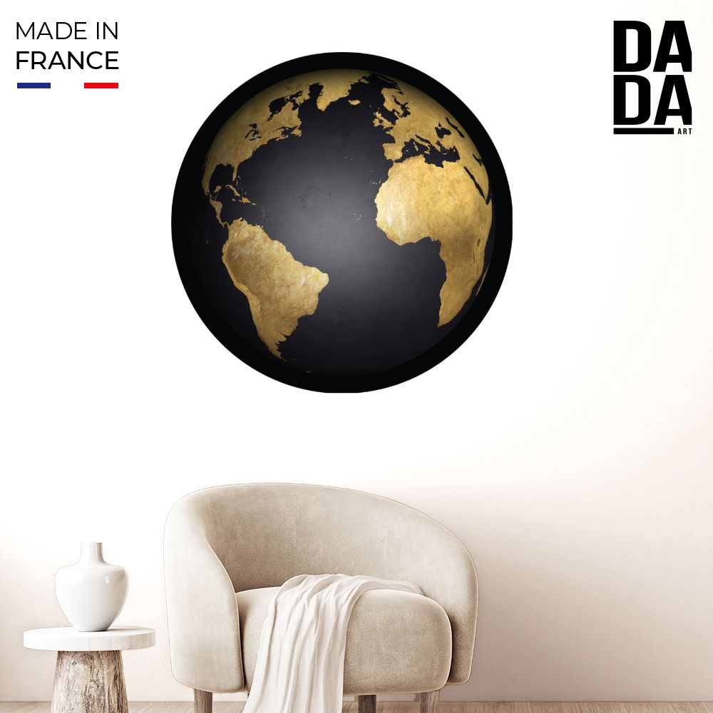 Papier peint rond "Globe doré moderne"