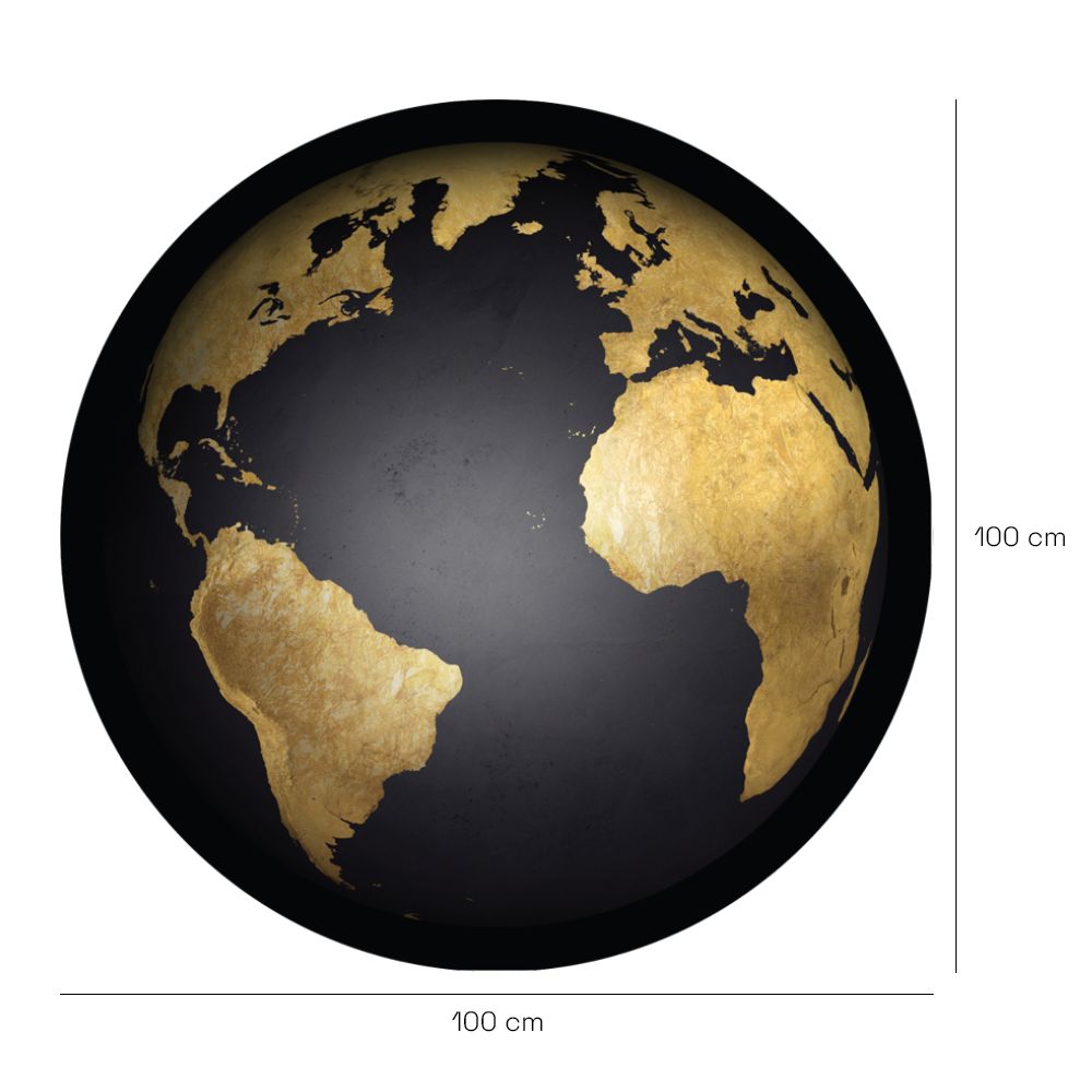 Papier peint rond "Globe doré moderne"