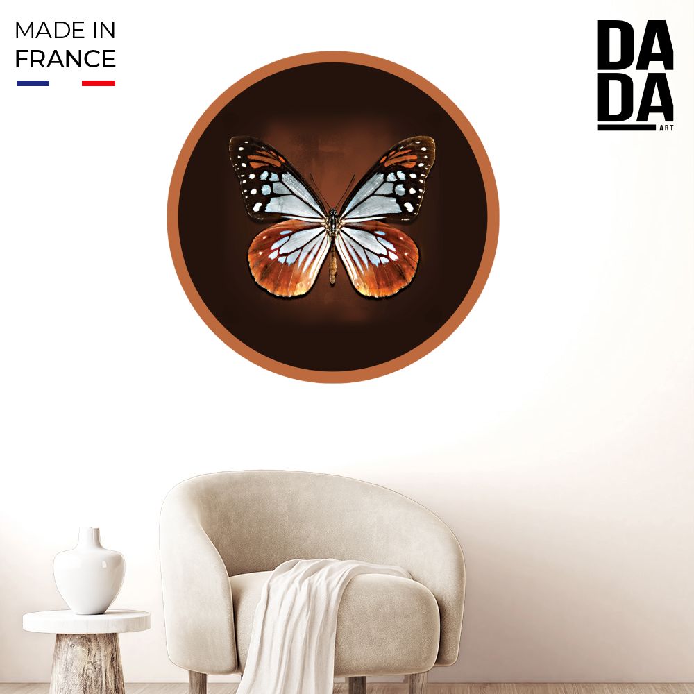 Papier peint rond "Papillon élégant centré"