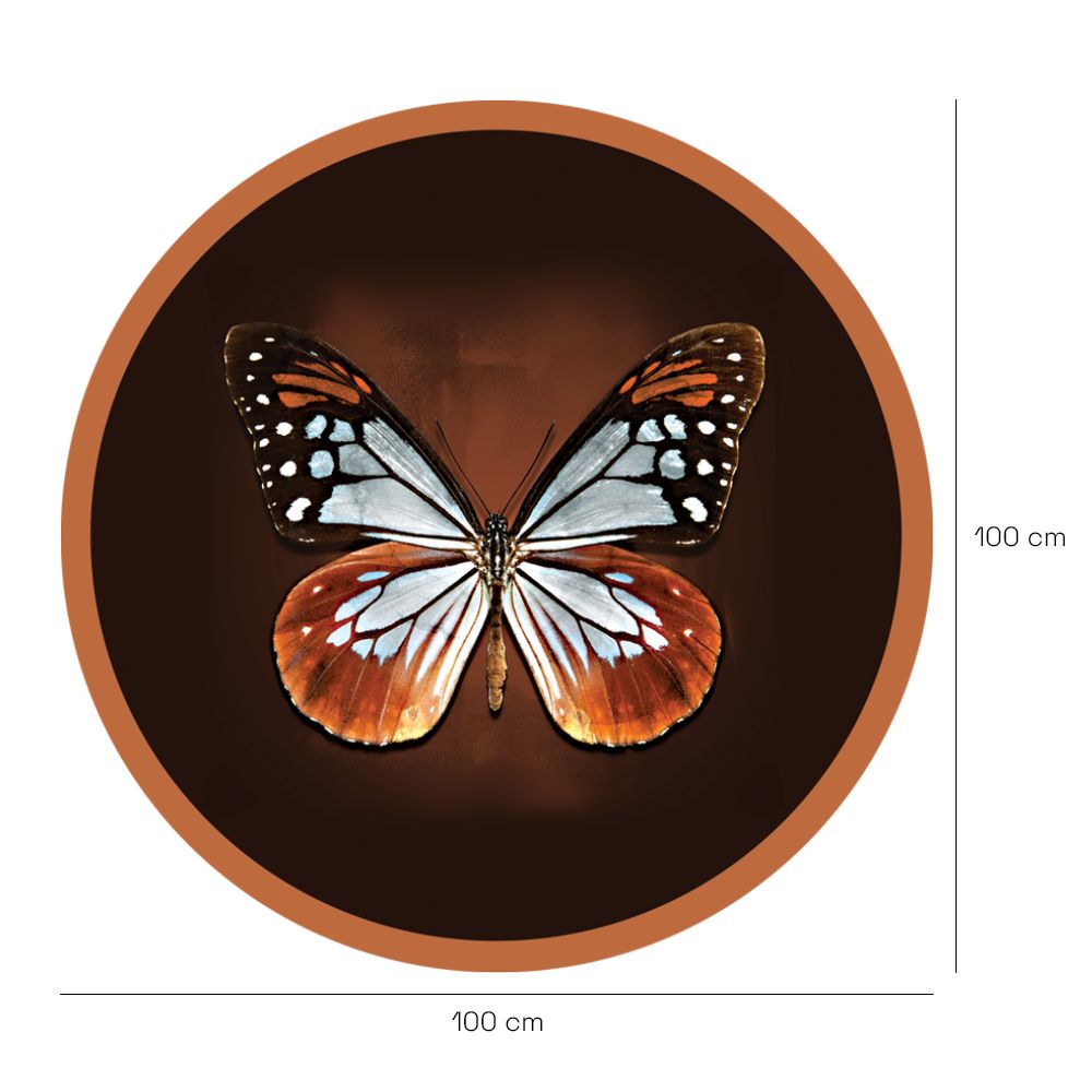 Papier peint rond "Papillon élégant centré"