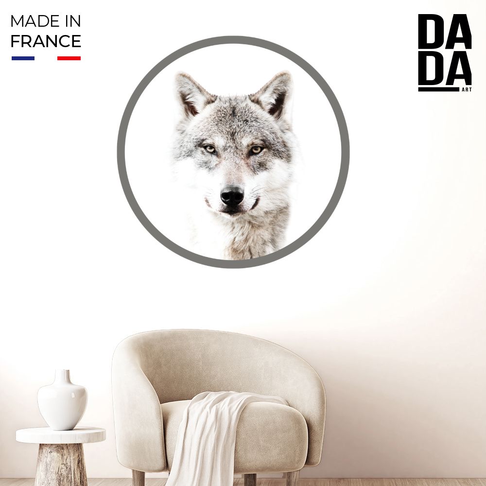 Papier peint rond "Visage de loup"