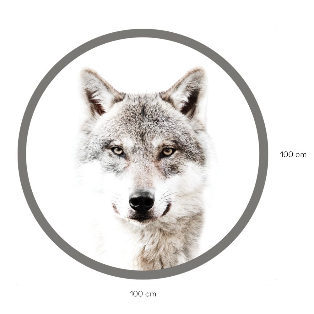 Papier peint rond "Visage de loup"