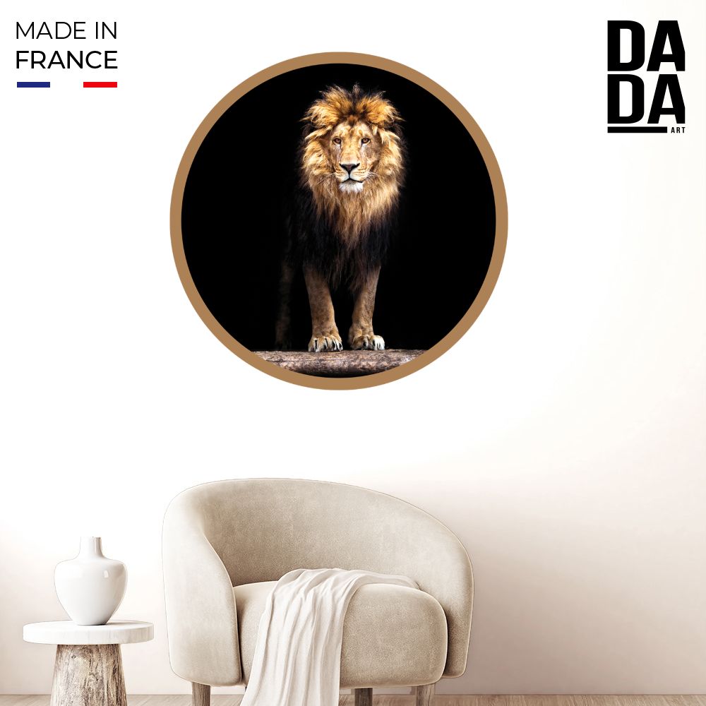 Papier peint rond "Lion majestueux"