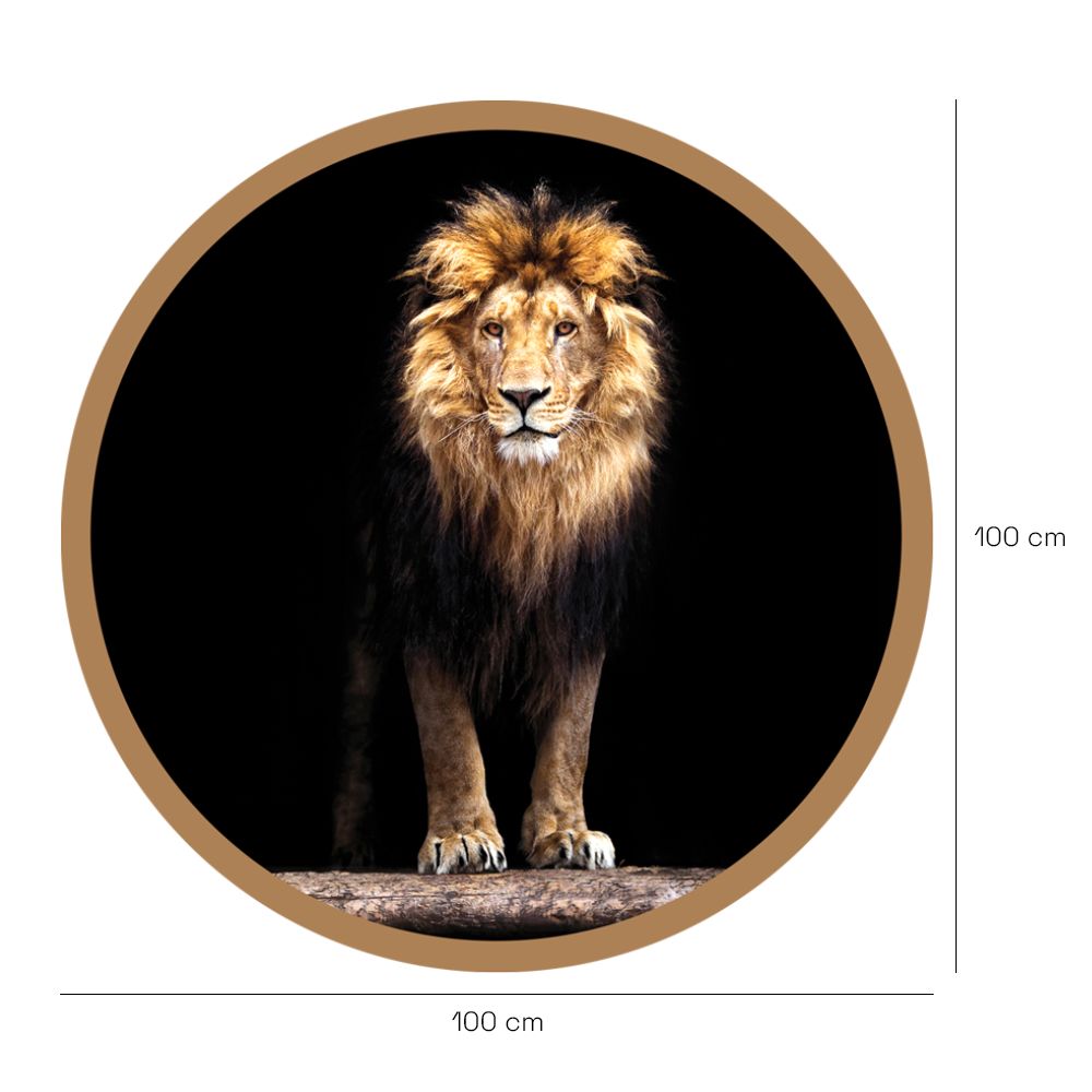 Papier peint rond "Lion majestueux"