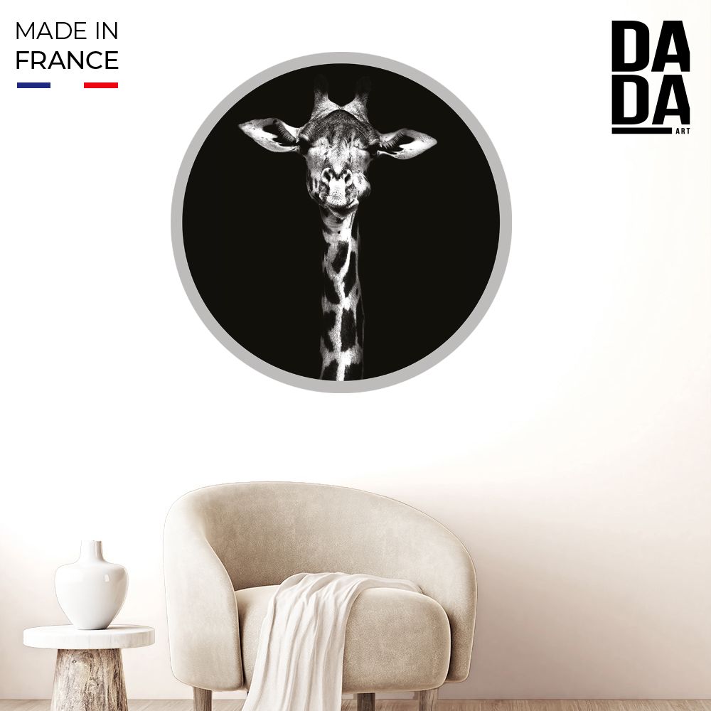 Papier peint rond "Portrait de girafe"