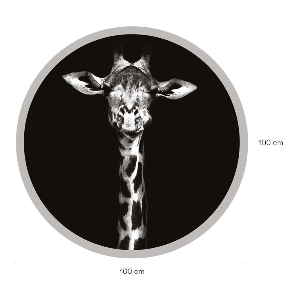 Papier peint rond "Portrait de girafe"