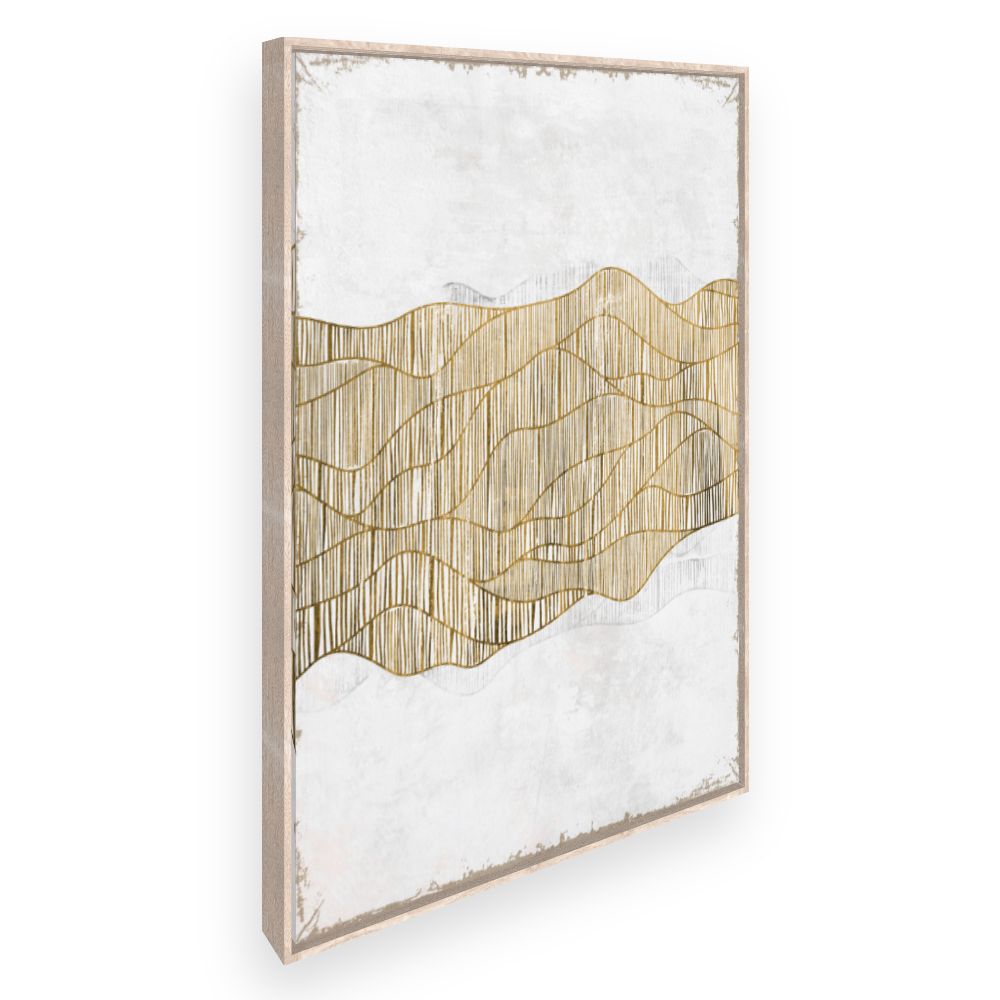 Toile Lignes ondulées dorées