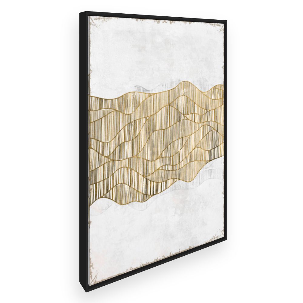 Toile Lignes ondulées dorées