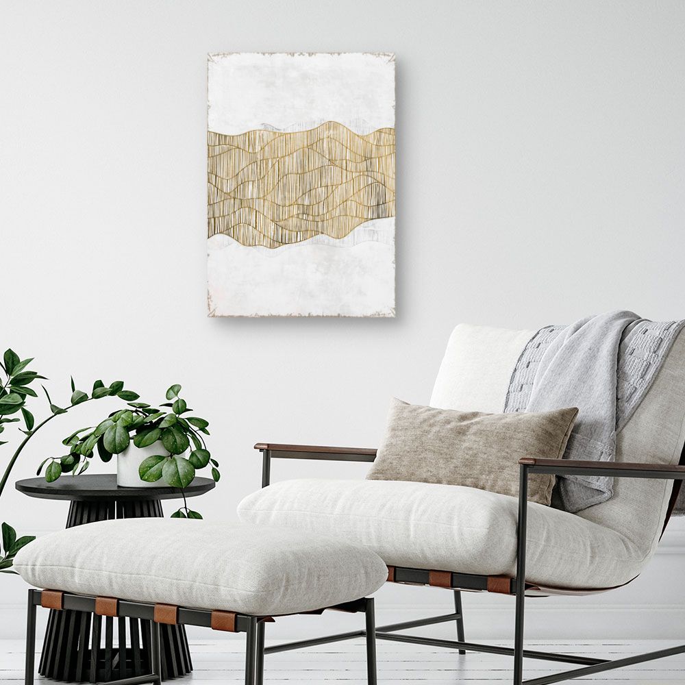 Tableau Lignes ondulées dorées