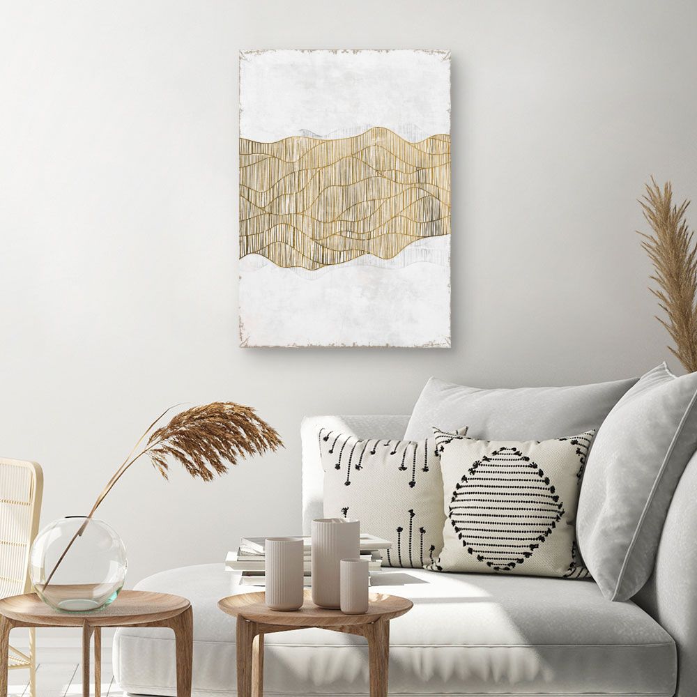 Tableau Lignes ondulées dorées
