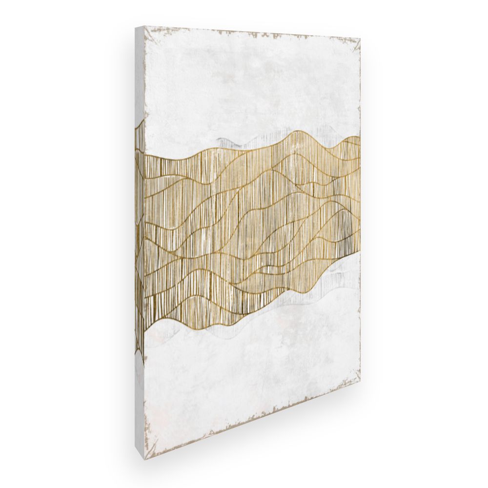 Toile Lignes ondulées dorées