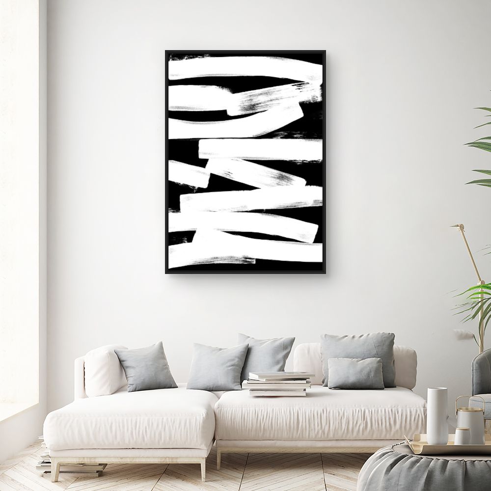 Tableau Lignes abstraites contrastées