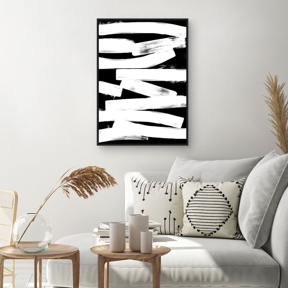 Tableau Lignes abstraites contrastées