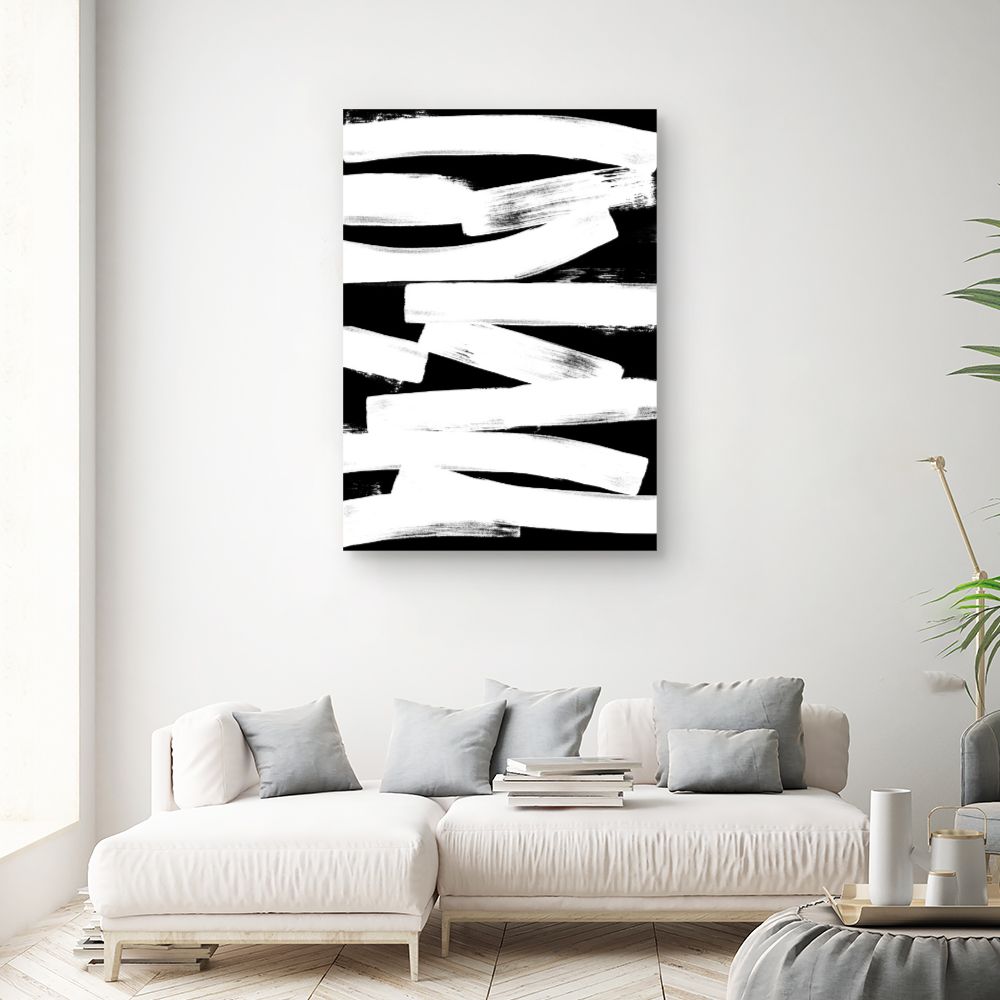 Tableau Lignes abstraites contrastées