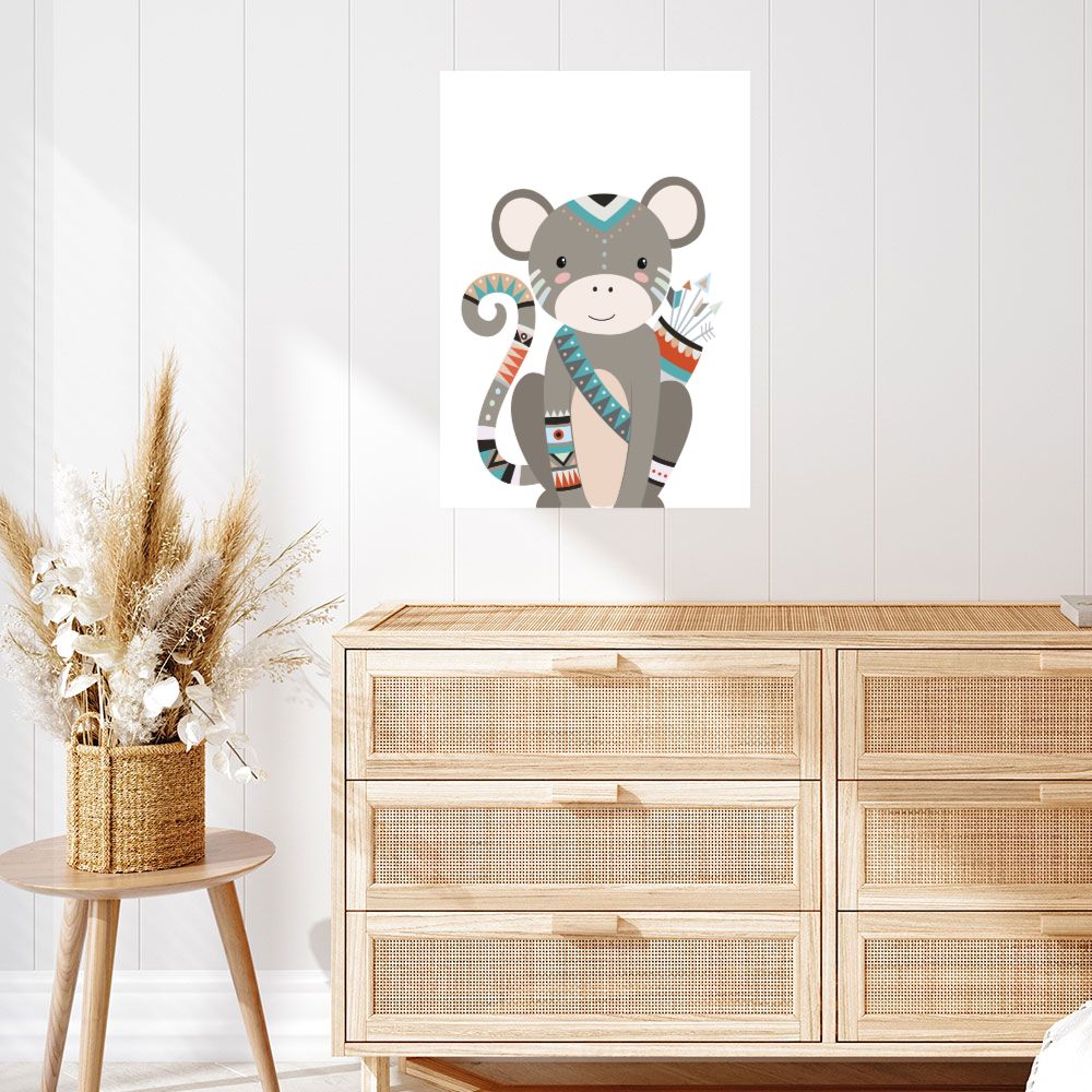 Affiche Singe bohème amusant
