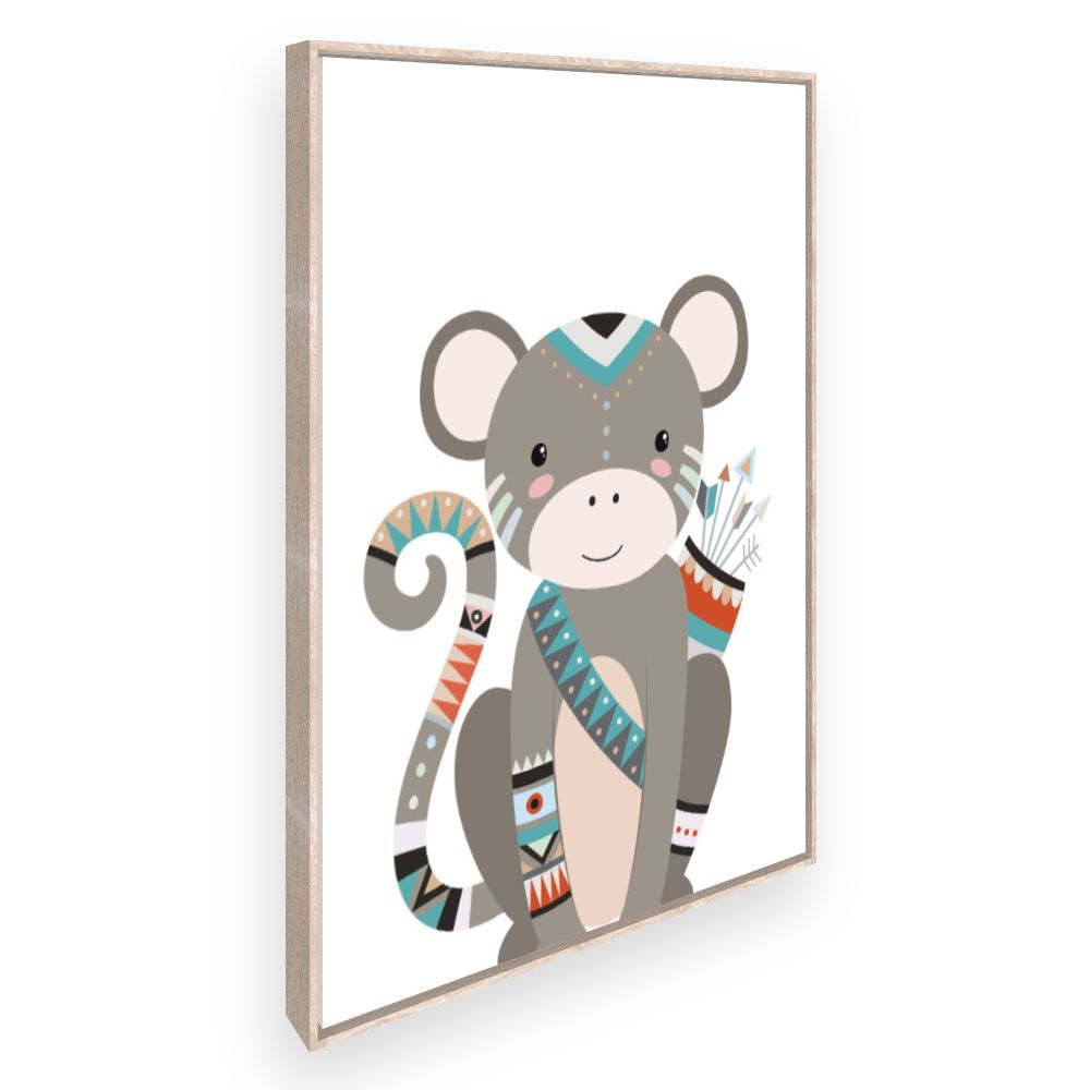 Toile Singe bohème coloré