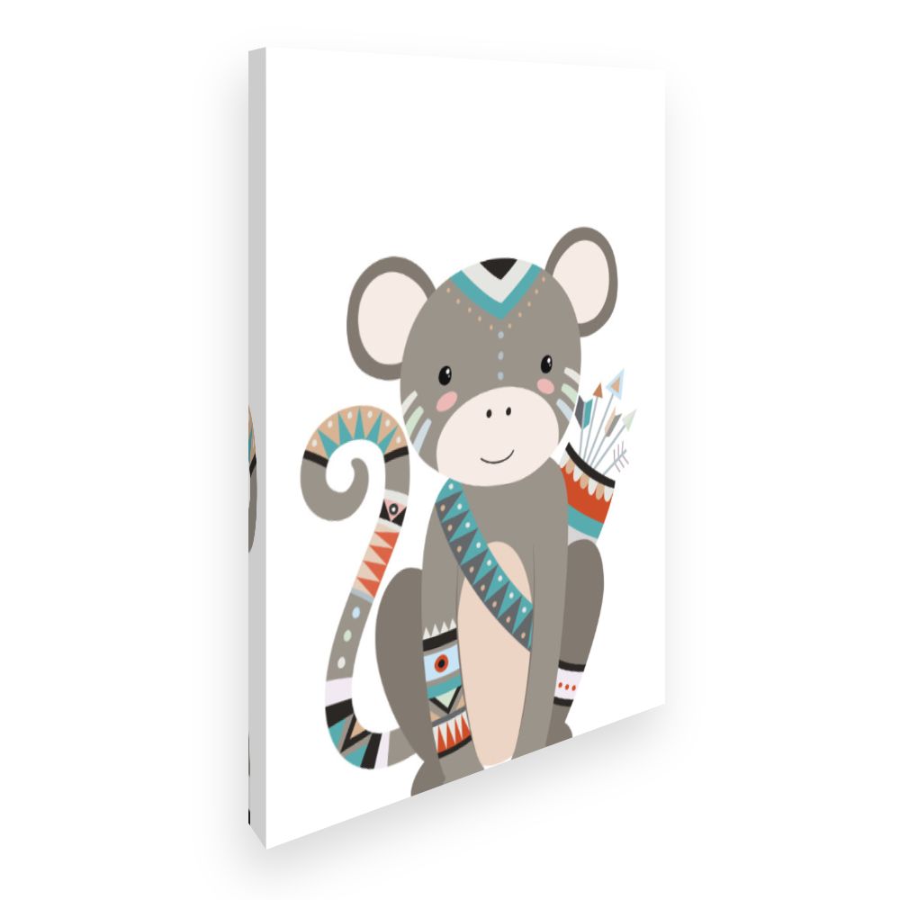 Toile Singe bohème coloré