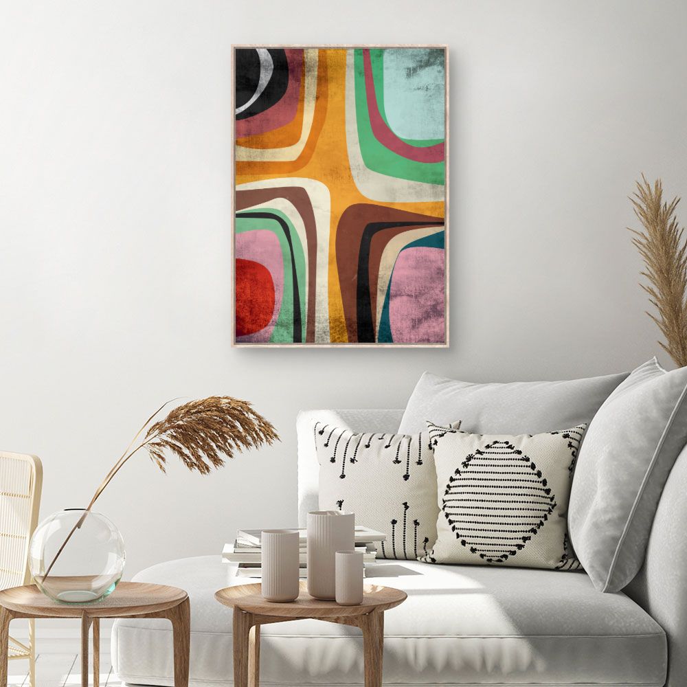 Tableau Motifs rétro vibrants