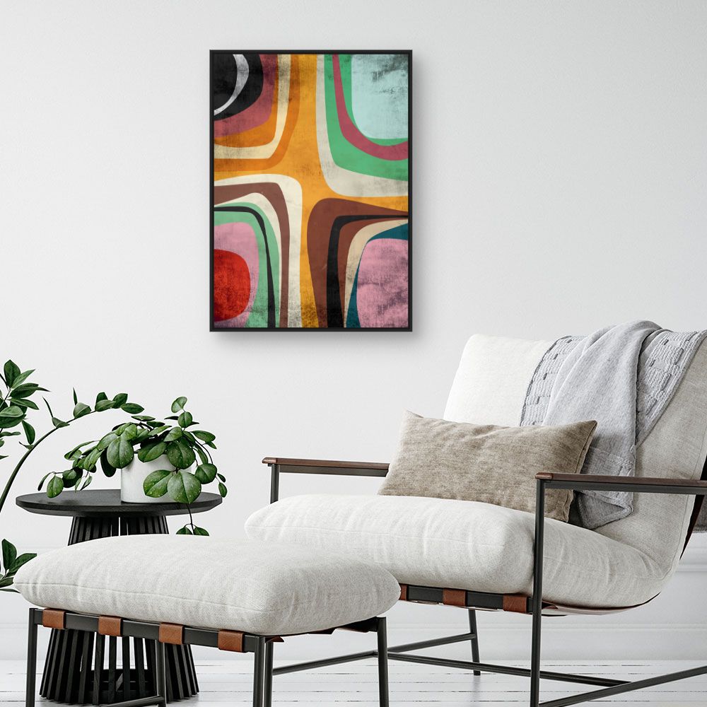 Tableau Motifs rétro vibrants