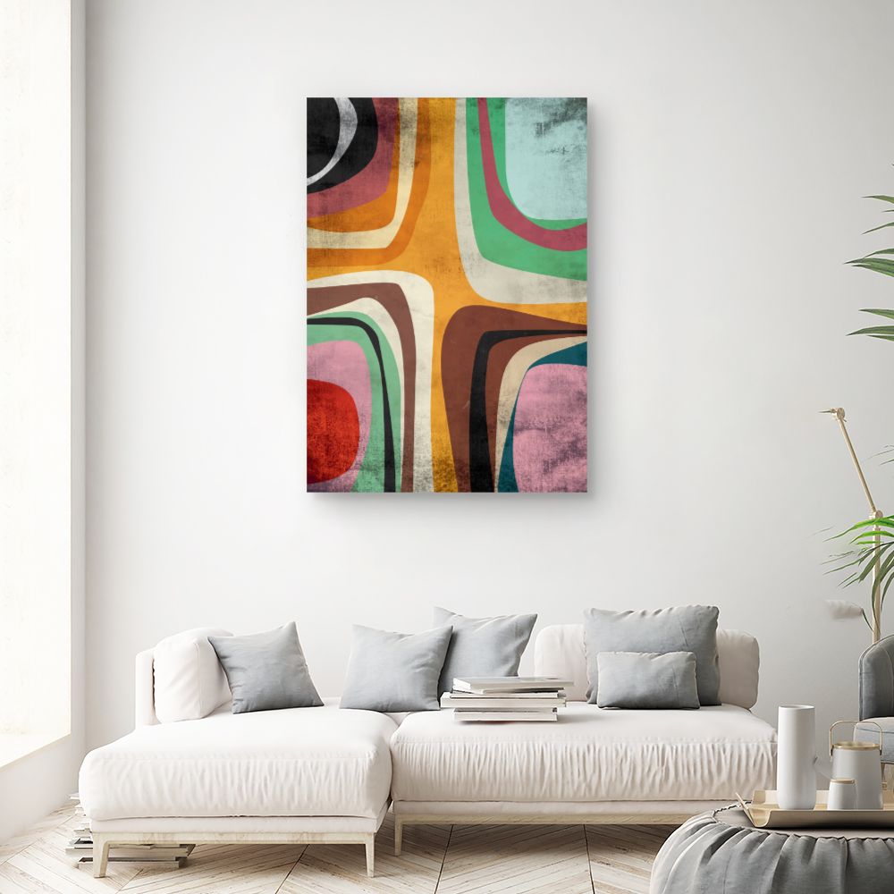 Tableau Motifs rétro vibrants