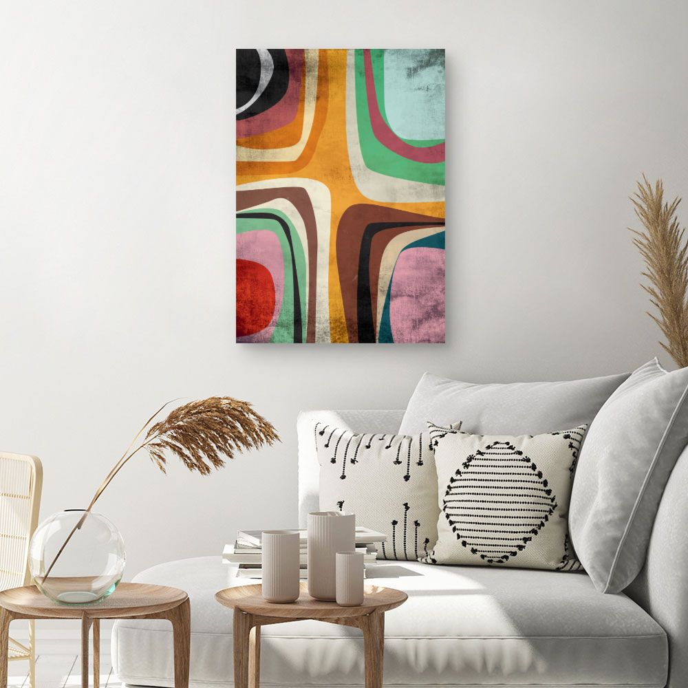 Tableau Motifs rétro vibrants