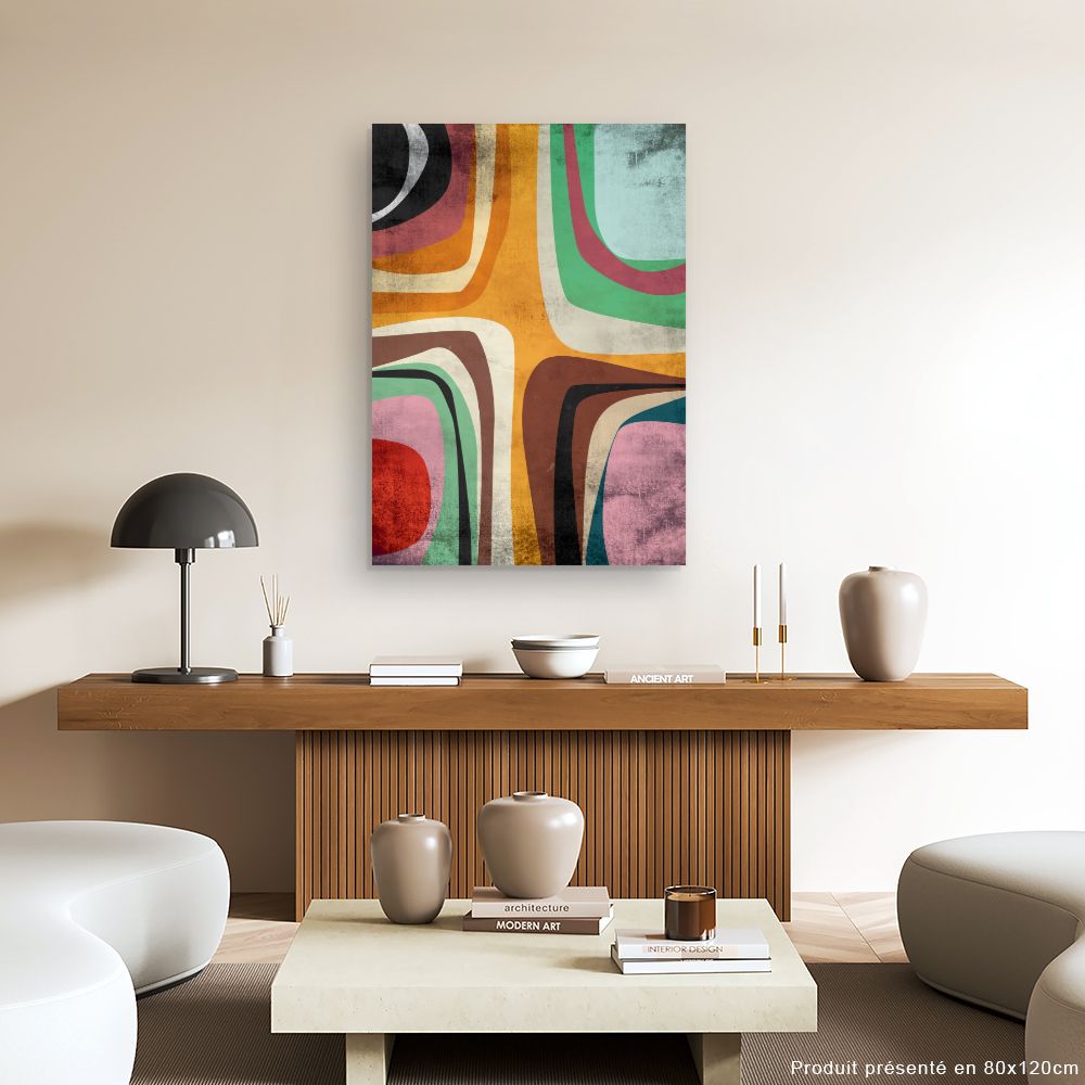 Tableau Motifs rétro vibrants