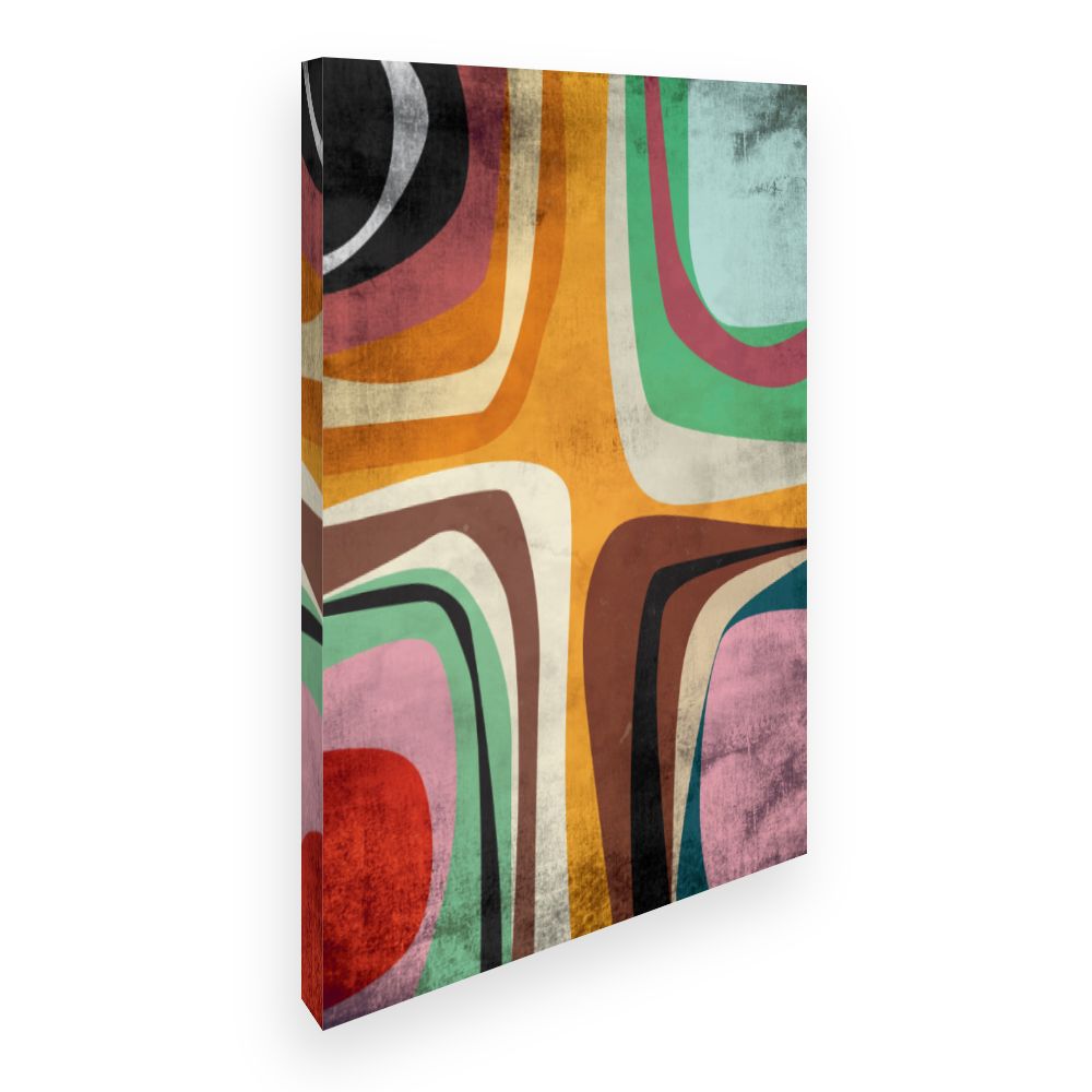 Toile Motifs rétro vibrants