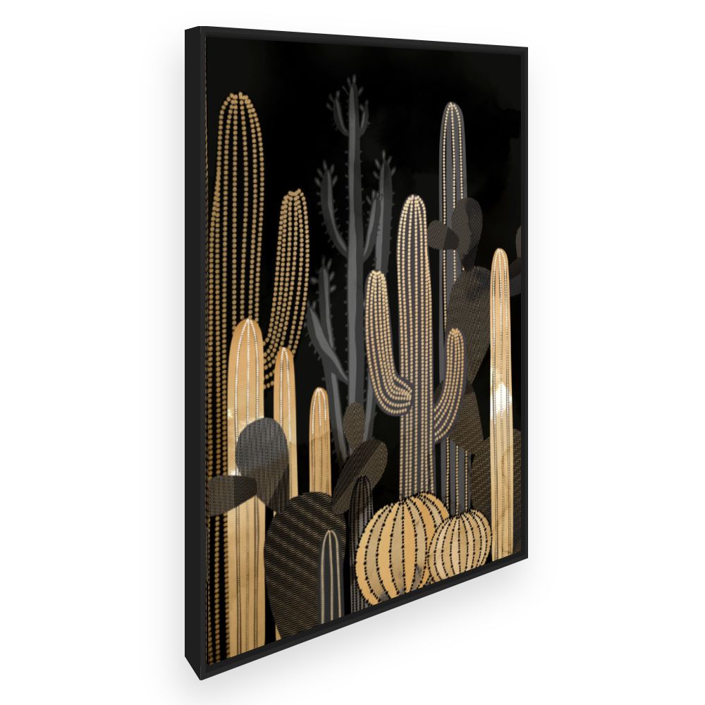 Toile Cactus dorés