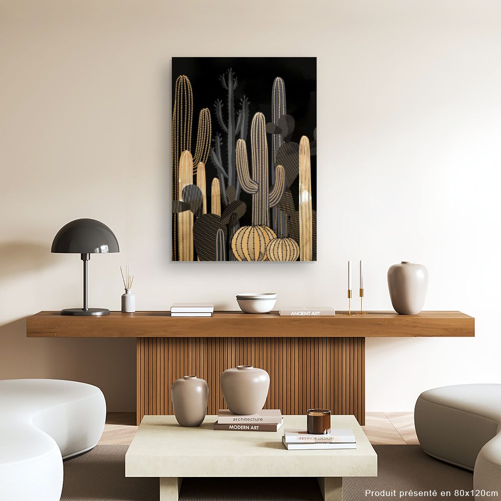 Tableau Cactus dorés