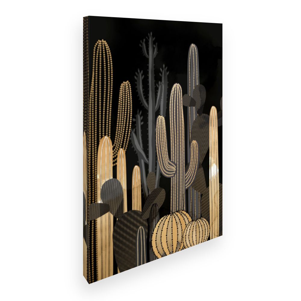 Toile Cactus dorés