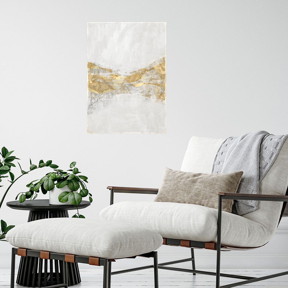 Affiche Paysage doré abstrait