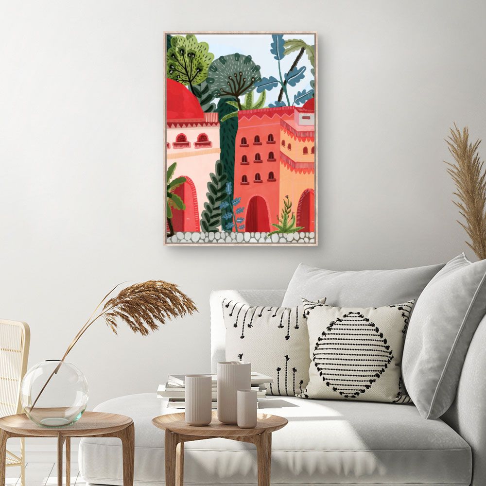 Tableau Village coloré