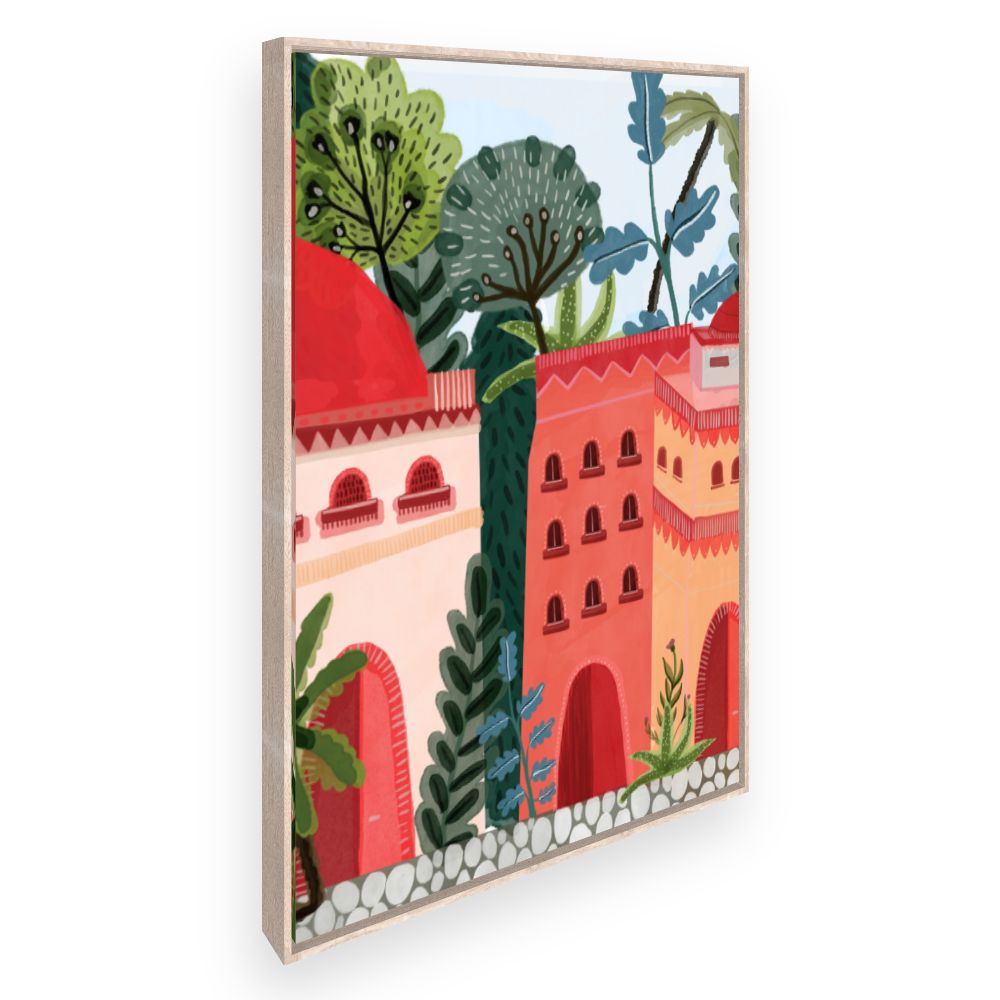 Toile Village coloré