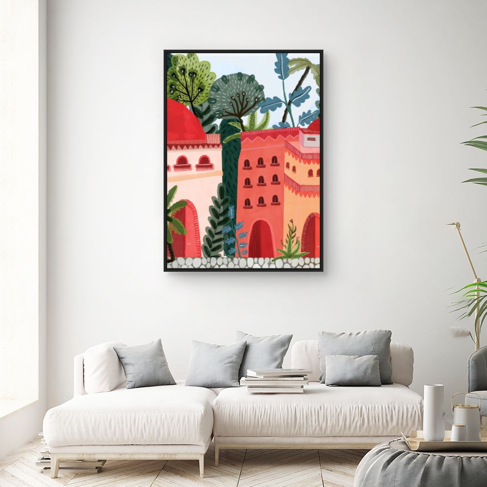 Tableau Village coloré