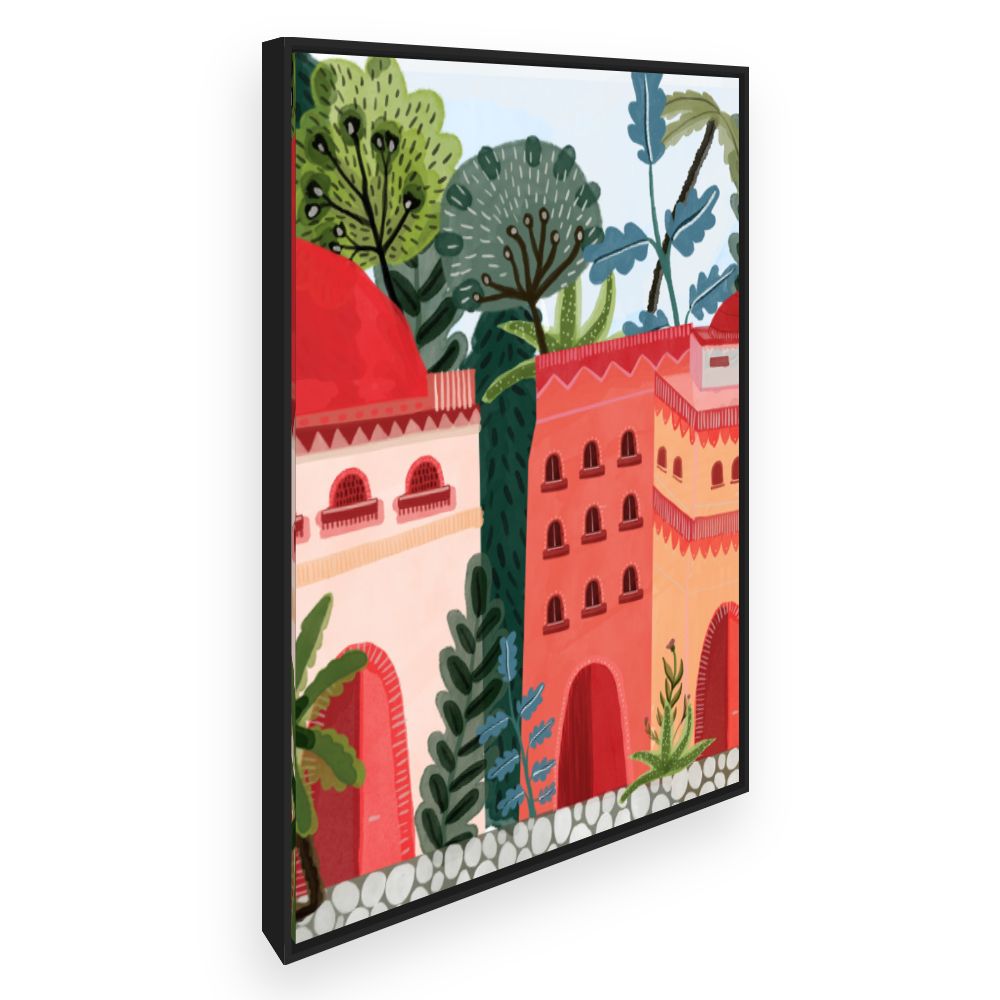 Toile Village coloré