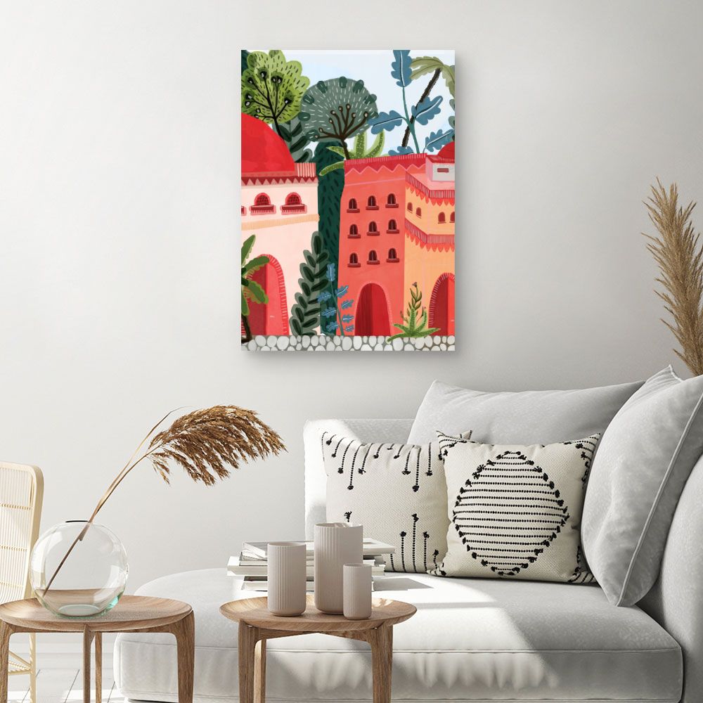 Tableau Village coloré