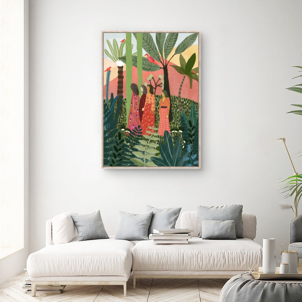 Tableau Jardin tropical vibrant