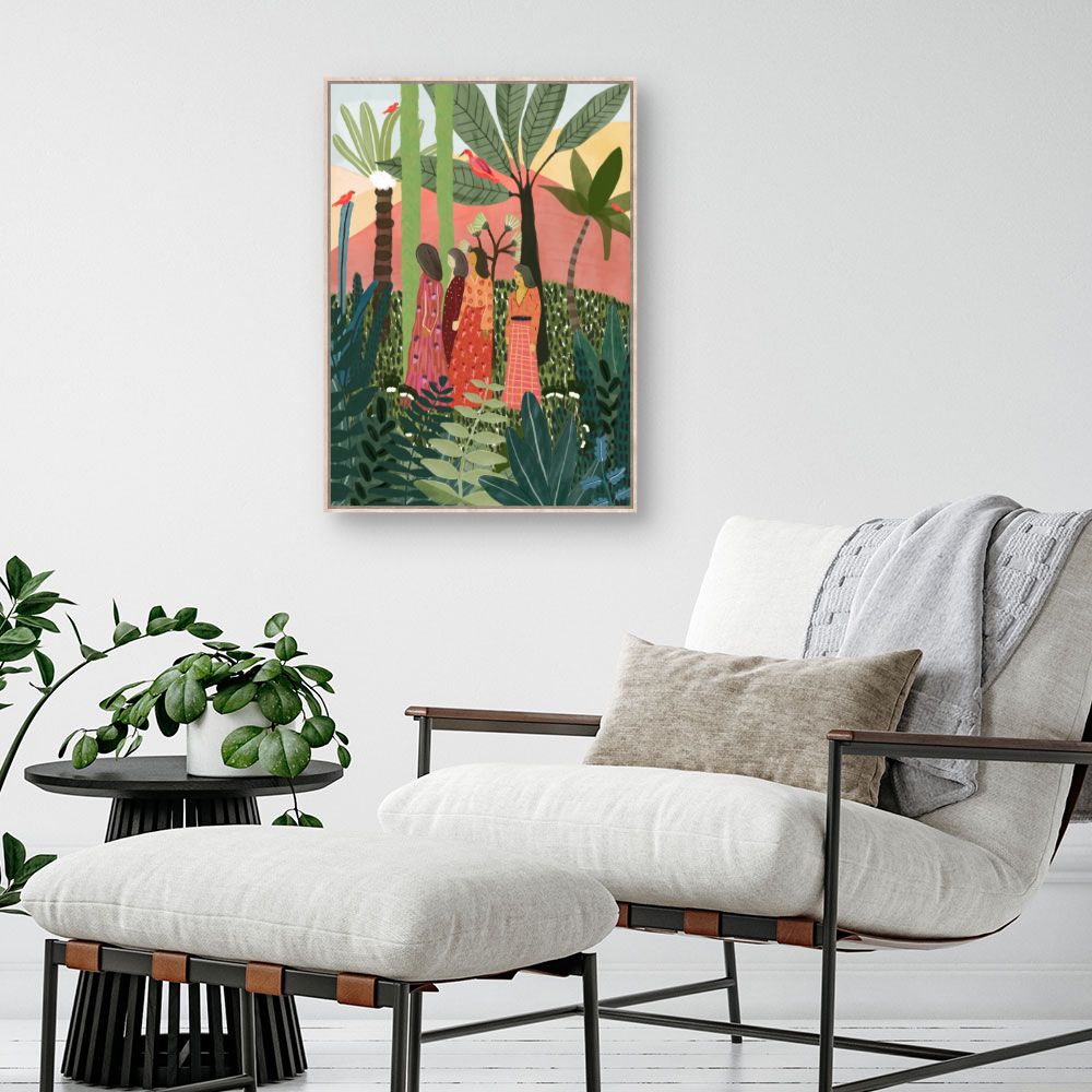 Tableau Jardin tropical vibrant