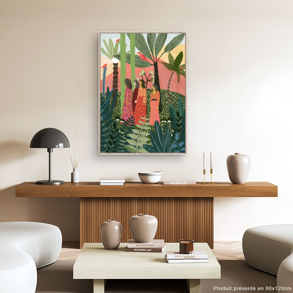 Tableau Jardin tropical vibrant