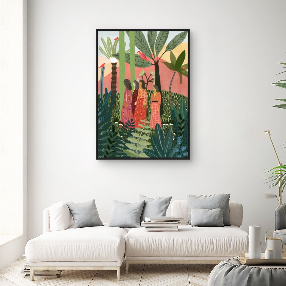 Tableau Jardin tropical vibrant