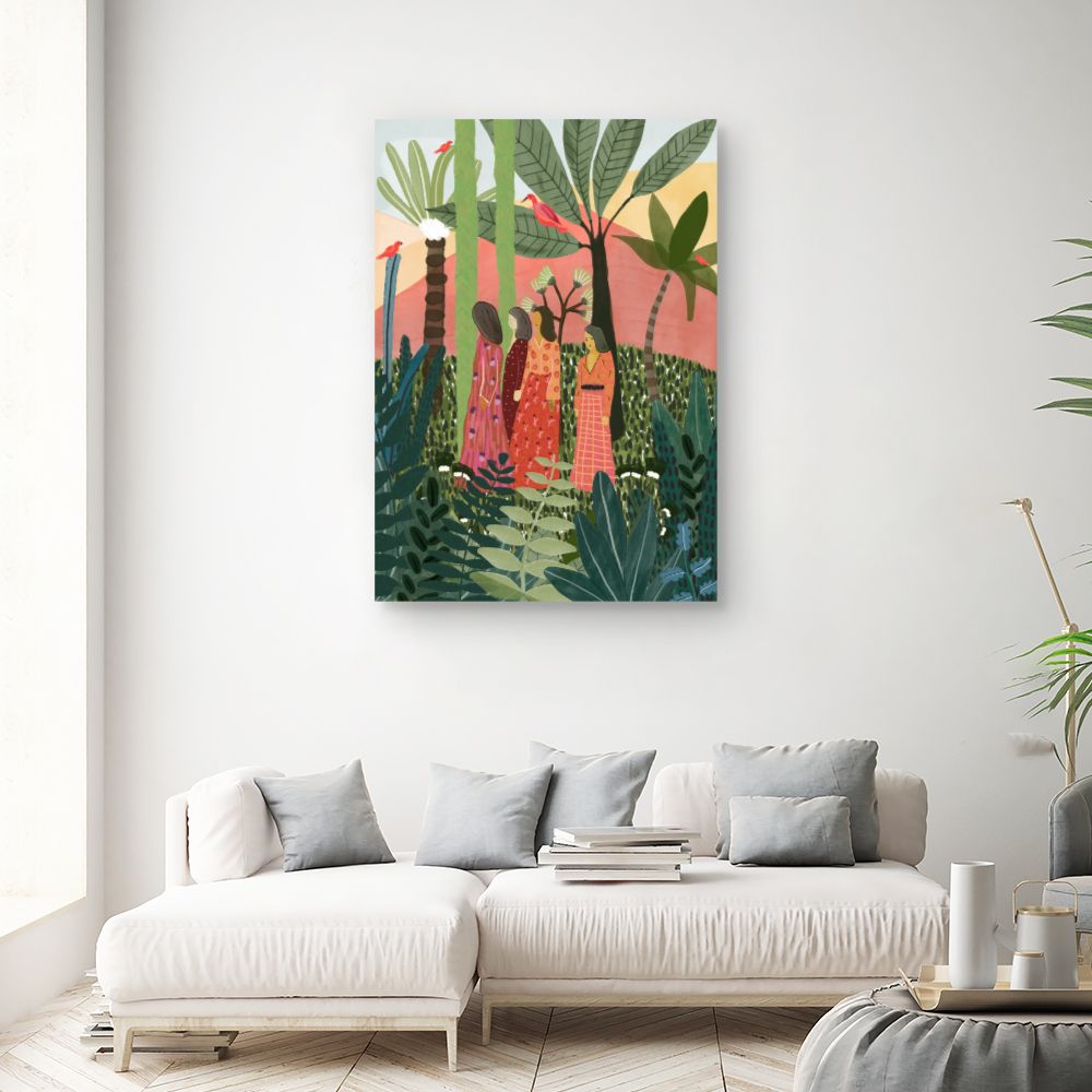 Tableau Jardin tropical vibrant