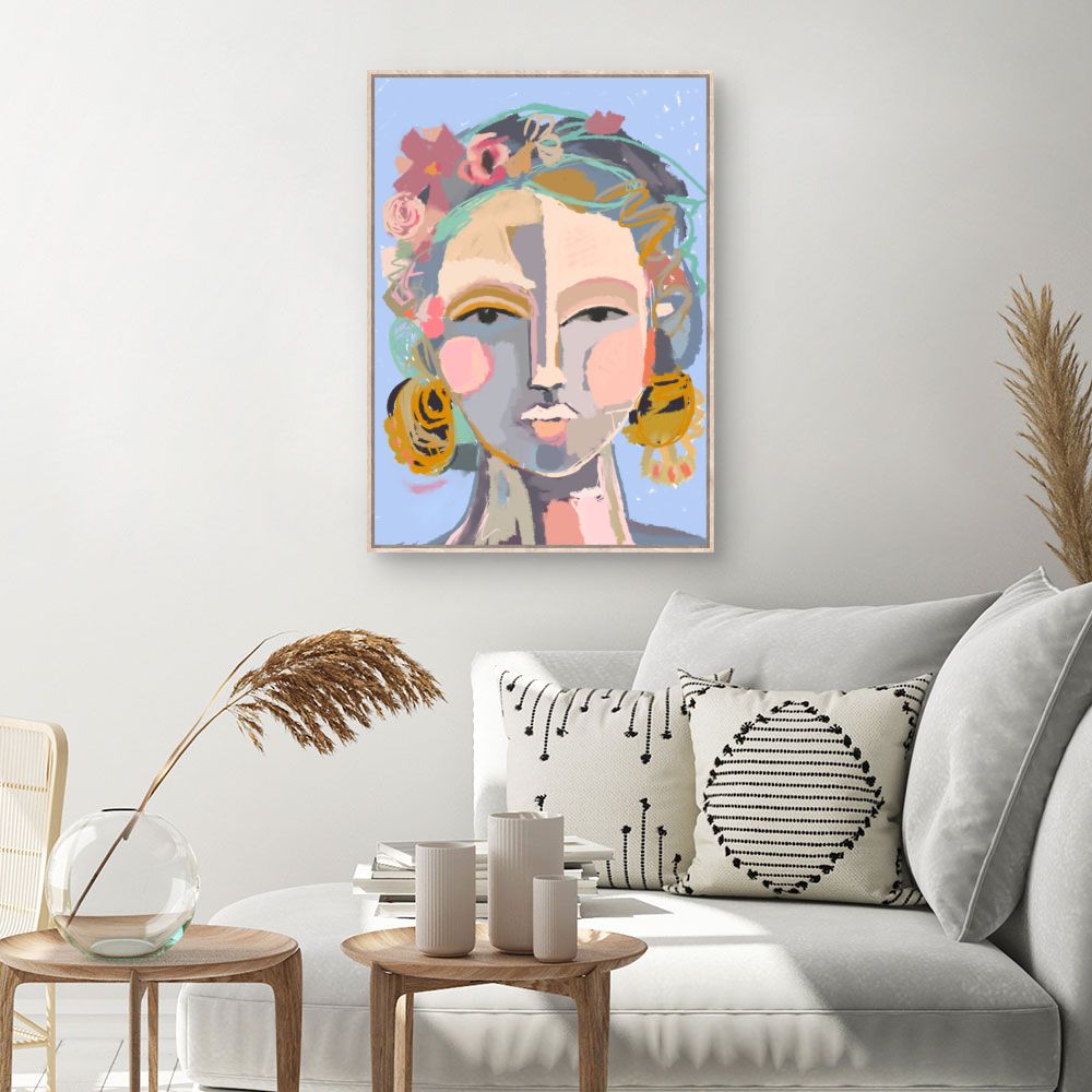 Tableau Portrait floral vibrant