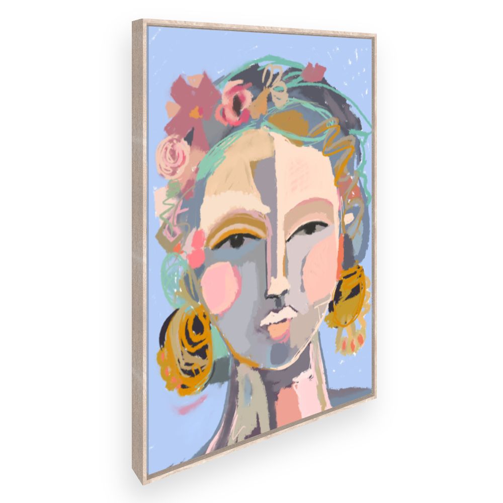 Toile Portrait floral vibrant