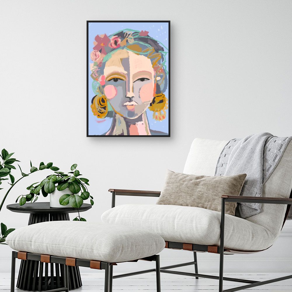 Tableau Portrait floral vibrant