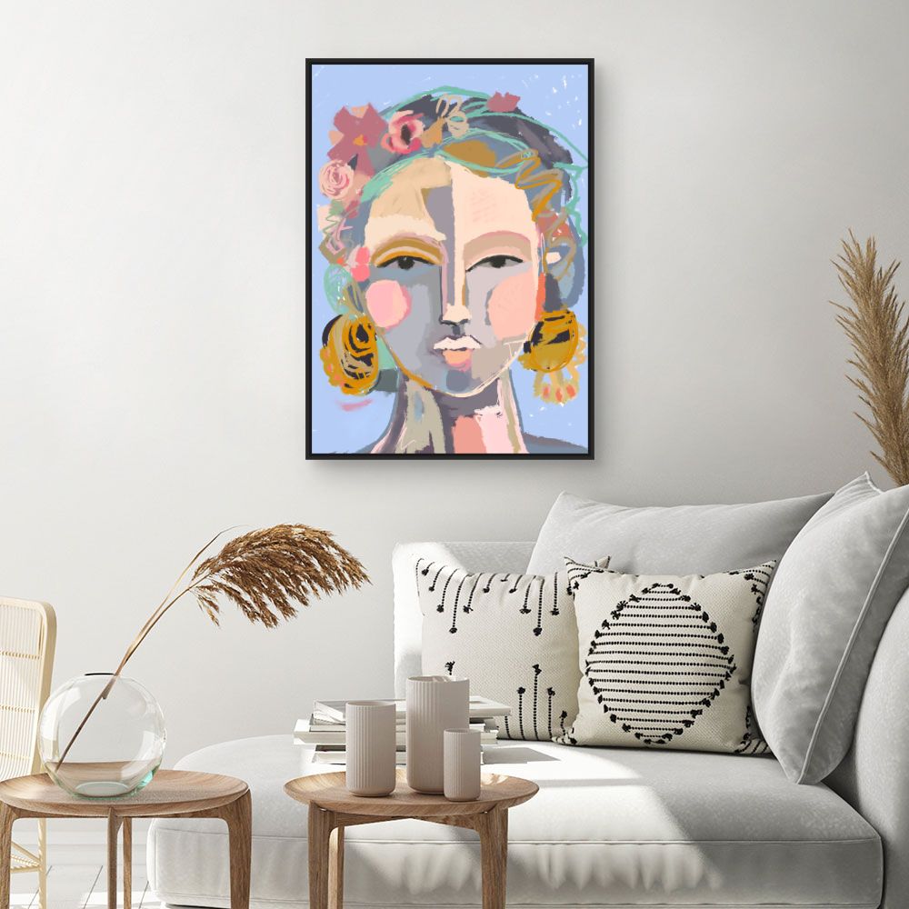 Tableau Portrait floral vibrant