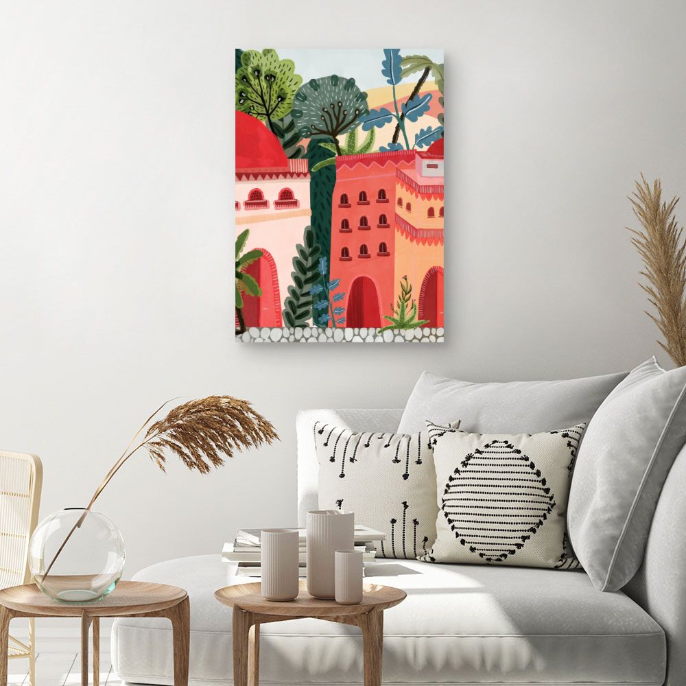 Tableau Paysage exotique vibrant