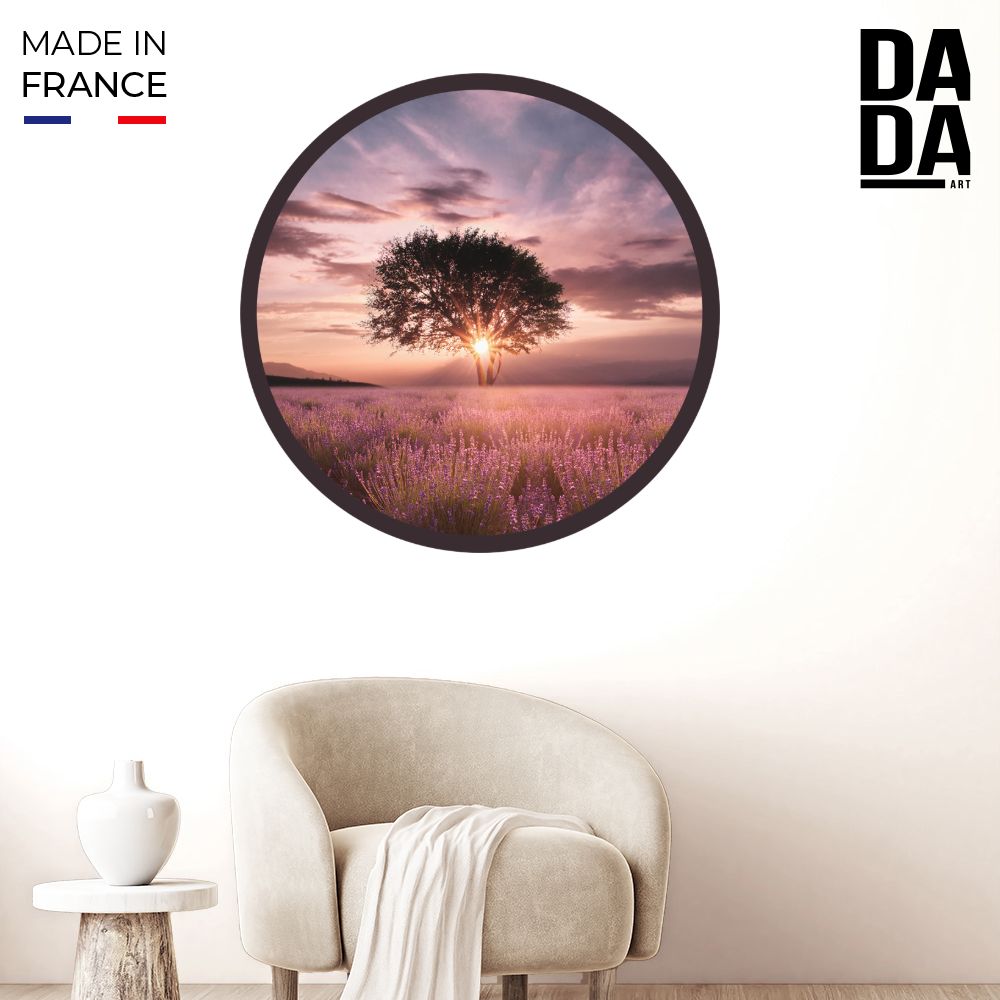 Papier peint rond "Champ de lavande"